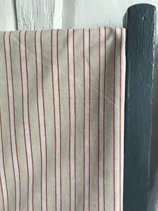 Vintage Ticking Fabric Red & Cream French Mattress Cover Home Furnishings 292 Cm