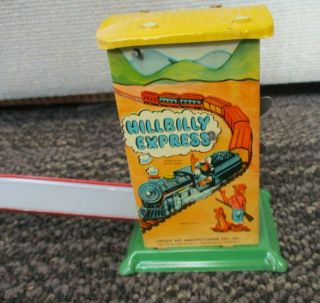 VINTAGE WIND UP TIN LITHO UNIQUE ART MFG HILLBILLY EXPRESS AND BOX 5