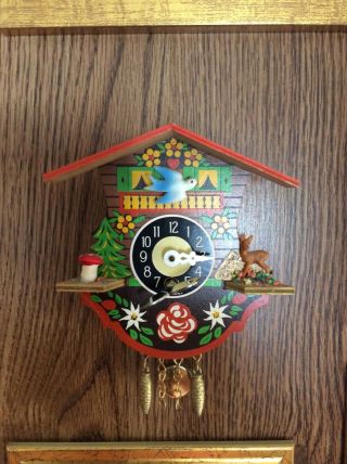 Vintage Mini Germany Cuckoo Clock Chalet This 1 Has Key & All Its Parts