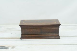 Antique/vintage Wood Box Document Box With Crest Glove Box Dresser Box Decorativ