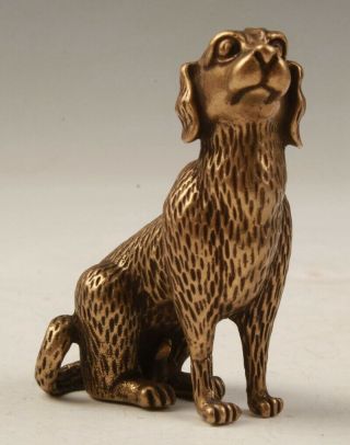 Unique Chinese Bronze Statue Cute Dog Model Home Decoration Gift Collect Mascot