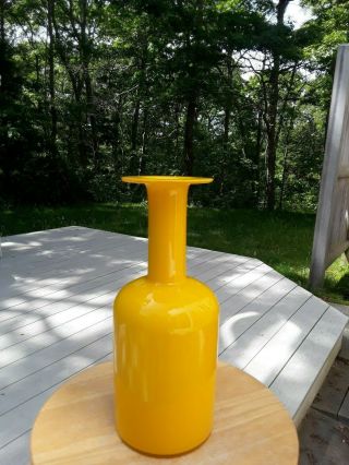 Rare Otto Brauer Breuer Yellow Glass Gulvase Danish Modern Mid Century Gul Vase