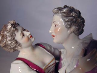 Large Continental German Dresden Porcelain Figure Group Courting Dancing Couple 4