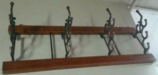 Antique Vintage Wall American Hat Rack Co.  Wood Copper Ornate 23 " X 8.  5 "