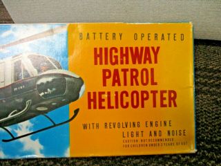 VINTAGE TN MADE IN JAPAN BATTERY OPERATED HIGHWAY PATROL HELICOPTER 3