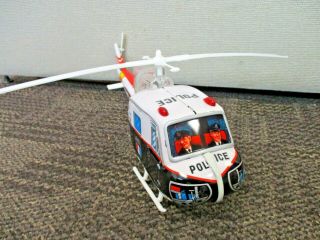 VINTAGE TN MADE IN JAPAN BATTERY OPERATED HIGHWAY PATROL HELICOPTER 8