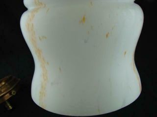 VINTAGE WHITE AND ORANGE MARBLED / CLOUD GLASS,  TILLEY / GAS LAMP SHADE 6