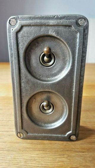 Crabtree Vintage Industrial Factory Light Switch Twin 2 Gang Salvaged Reclaimed