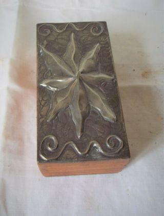 Art Nouveau / Arts & Crafts Wooden Pewter Topped Trinket Box