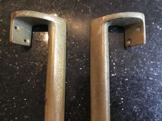 Large 12” Long Vintage Brass Push Pull Pub Door Stability Handles 2