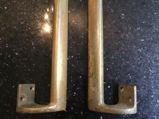 Large 12” Long Vintage Brass Push Pull Pub Door Stability Handles 3