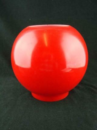 Vintage Red Overlaid White Milk Glass Globe Duplex Oil Lamp Shade