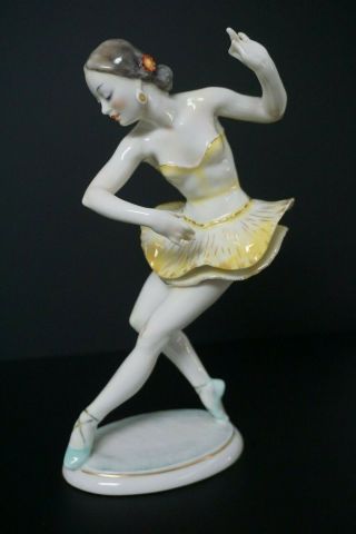 Hutschenreuther German Porcelain Ballerina Female Dancer Figurine By C.  Werner