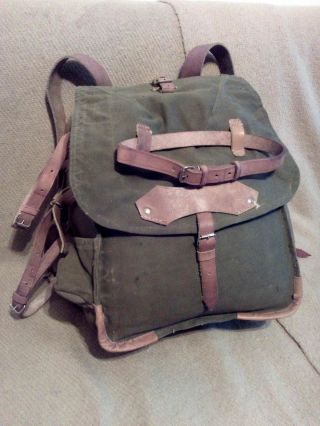 Ww2 Clone Romanian Army Bag Backpack Thick Leather Rucksack