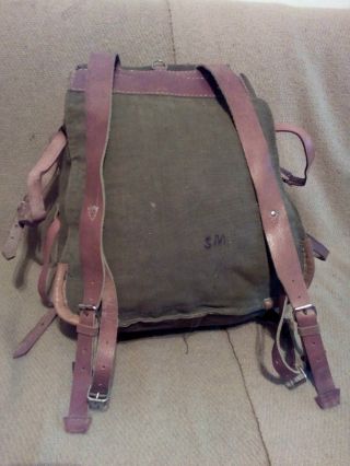 WW2 clone Romanian Army bag backpack thick leather Rucksack 2