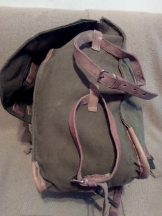 WW2 clone Romanian Army bag backpack thick leather Rucksack 5