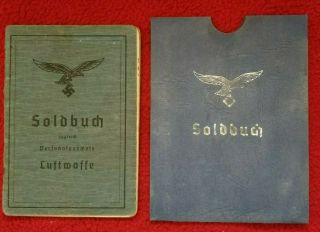 Wwii Soldbuch Luftwaffe With Case