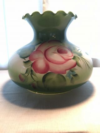 Rare Gone With The Wind Rose Parlor Oil Lamp Top - Gorgeous