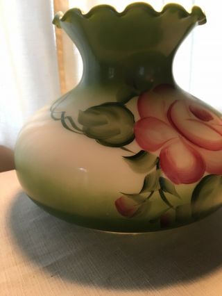 Rare Gone With The Wind Rose Parlor Oil Lamp Top - Gorgeous 2