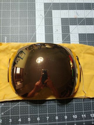 Hgu Aph Dual Rams Horn Gold Anti - Flash Visor Rare Medium.  Gentex Flight Helmet