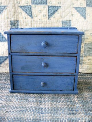 Antique Wood Butter Pat Press Blue Milk Paint Bluebird Imprint 7