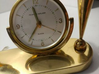 Vtg Phinney - Walker alarm clock & barometer desk pen holder Germany no pens 4