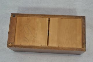 file box 1 drawer tiger oak wood library index card vintage 7