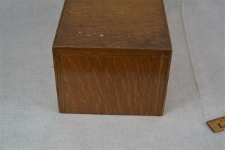 file box 1 drawer tiger oak wood library index card vintage 8
