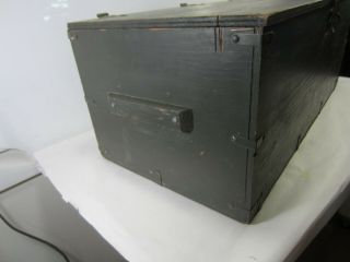 Vintage US Military Plywood Foot Locker w/Tray 2 4