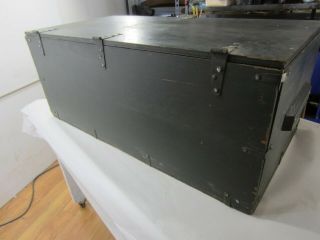Vintage US Military Plywood Foot Locker w/Tray 2 6