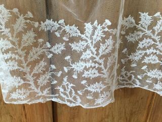 18th/19th Century Bonnet Veil - Bobbin Lace,  Stylised Flowers And Leaves