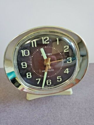 Vintage Westclox Baby Ben Alarm Clock Wind - Up Glow In The Dark Retro
