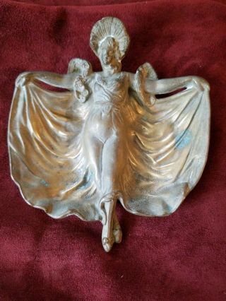 Victorian Brass Dish Bowl Pride & Prejudice Lady Woman Ballerina
