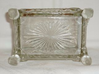 BOX ON LEGS,  SUGAR BOWL.  COLORLESS glass of the late 19th and early 20th centuri 8