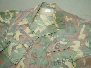 Usmc Marine Us Vietnam Erdl Camo Jungle Jacket 1968 Vtg Combat Fatigue Coat Rare