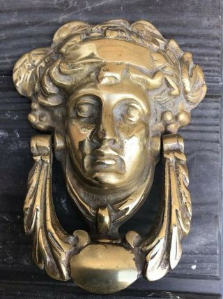 Vintage Brass Door Knocker Greek Goddess 