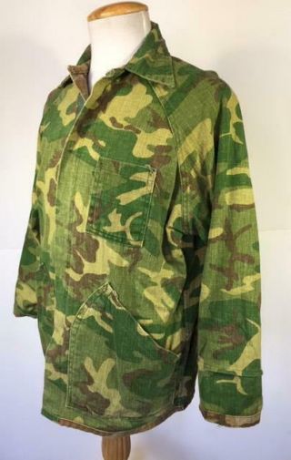 VINTAGE VIETNAM MITCHELL REVERSIBLE CAMO JACKET SHIRT SIZE SMALL / MED 2