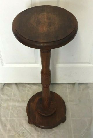 Antique American Carved Footed Solid Wood Pedestal Fern Plant Stand 30 