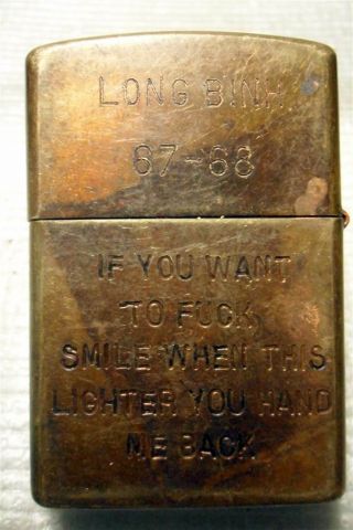 Vietnam Long Binh 67 - 68 Vietnam War Zippo Lighter