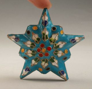 Unique China Cloisonne Statue Five - Pointed Star Mascot Old Decorative Collect