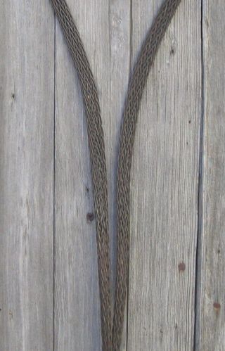 Antique Prim Rug Beater Many Braided Woven Wires Wood Handle 27 1/2 