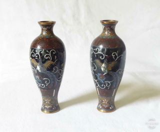 Fine Antique 19th Century Japanese CloisonnÉ Vases With Birds