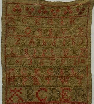 MID 19TH CENTURY COTTAGE & ALPHABET SAMPLER BY CATHERINE TATE - 1850 2