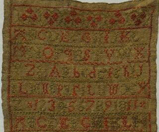 MID 19TH CENTURY COTTAGE & ALPHABET SAMPLER BY CATHERINE TATE - 1850 8