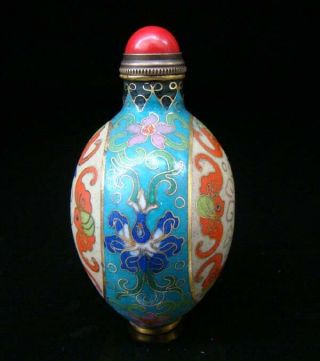 Collectibles 100 Handmade Painting Brass Cloisonne Enamel Snuff Bottles 098 6