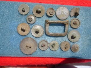 Group Of Antebellum Buttons Excavated In Civil War Camp Pensacola,  Florida A1