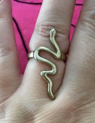 Vintage Antique Gold Snake Serpent Ring Size 5 Estate Find Vtg Gothic Hippy