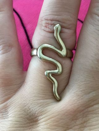 Vintage Antique Gold Snake Serpent Ring Size 5 Estate Find Vtg Gothic Hippy 2