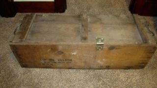 Huge Vintage Military Wood Crate Box 125mm Ammunition M81 Cannon Howitzer 1960 