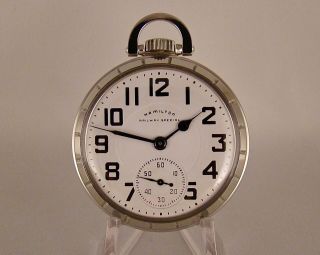 Hamilton 992b Railway Special 21j Stainless Steel Open Face 16s Rr Pocket Watch